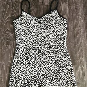 Express Black and White Leopard Sphaghetti Strap Bra Tank Cami XS